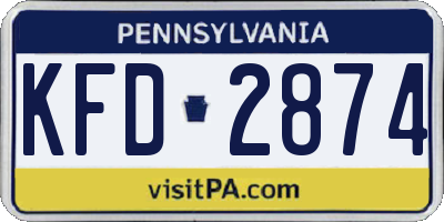 PA license plate KFD2874