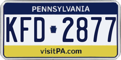 PA license plate KFD2877