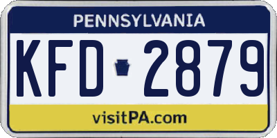 PA license plate KFD2879