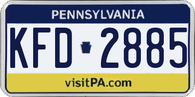 PA license plate KFD2885