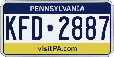 PA license plate KFD2887