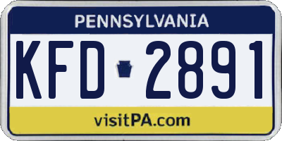 PA license plate KFD2891