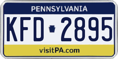 PA license plate KFD2895