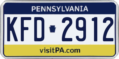 PA license plate KFD2912