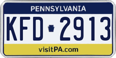 PA license plate KFD2913
