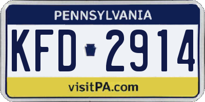 PA license plate KFD2914