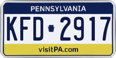 PA license plate KFD2917