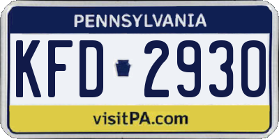 PA license plate KFD2930