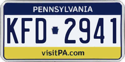 PA license plate KFD2941