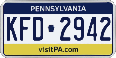 PA license plate KFD2942