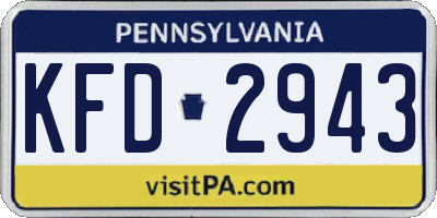 PA license plate KFD2943