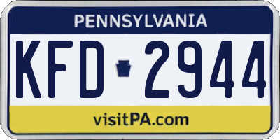 PA license plate KFD2944