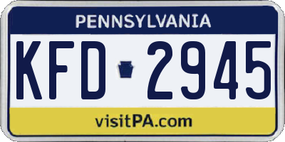 PA license plate KFD2945