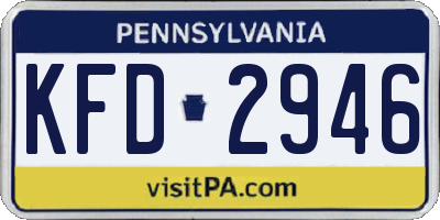 PA license plate KFD2946