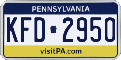 PA license plate KFD2950