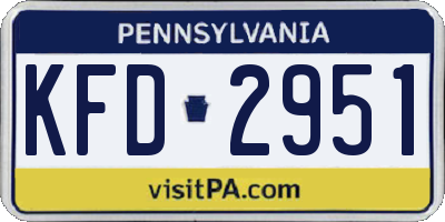 PA license plate KFD2951