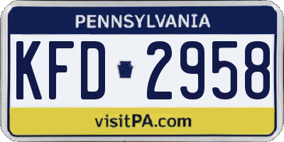 PA license plate KFD2958