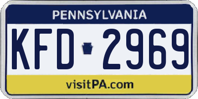 PA license plate KFD2969