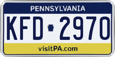 PA license plate KFD2970