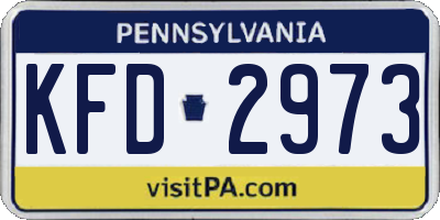 PA license plate KFD2973