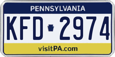 PA license plate KFD2974