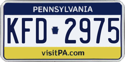 PA license plate KFD2975