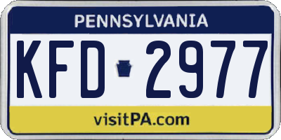 PA license plate KFD2977