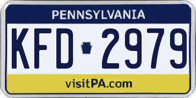 PA license plate KFD2979