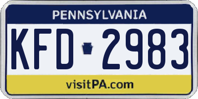 PA license plate KFD2983
