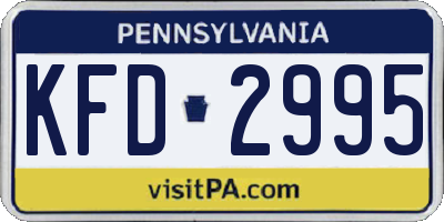 PA license plate KFD2995