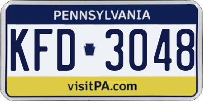 PA license plate KFD3048