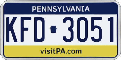 PA license plate KFD3051