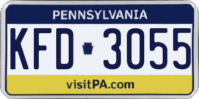 PA license plate KFD3055