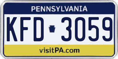PA license plate KFD3059