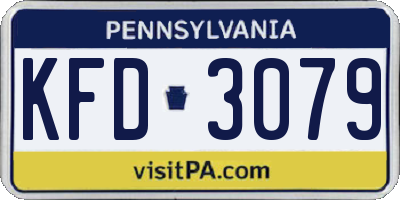 PA license plate KFD3079