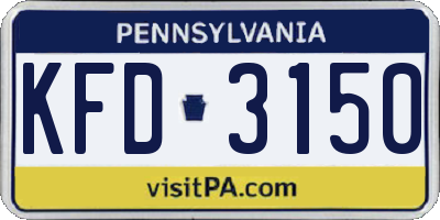PA license plate KFD3150
