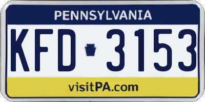 PA license plate KFD3153