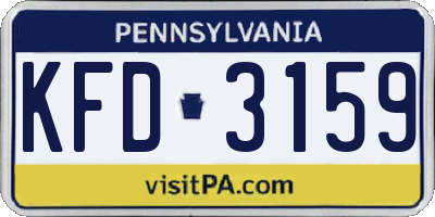 PA license plate KFD3159