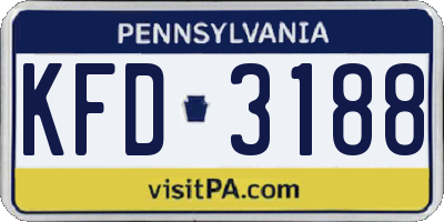 PA license plate KFD3188