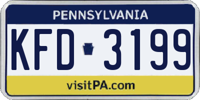 PA license plate KFD3199