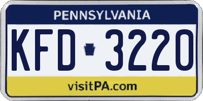PA license plate KFD3220