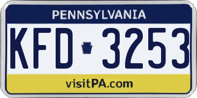 PA license plate KFD3253
