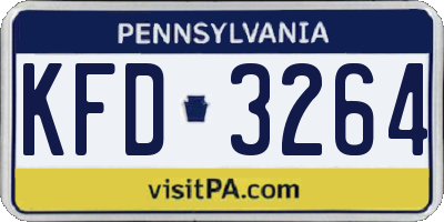 PA license plate KFD3264