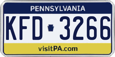 PA license plate KFD3266