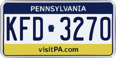 PA license plate KFD3270