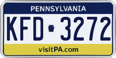 PA license plate KFD3272