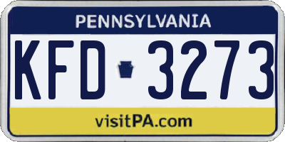 PA license plate KFD3273