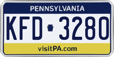 PA license plate KFD3280