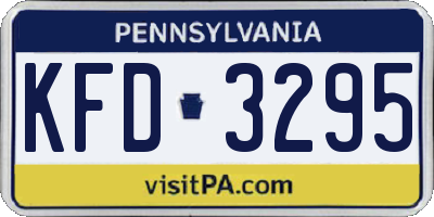 PA license plate KFD3295