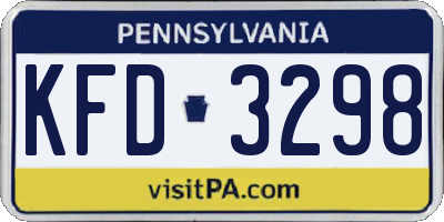 PA license plate KFD3298